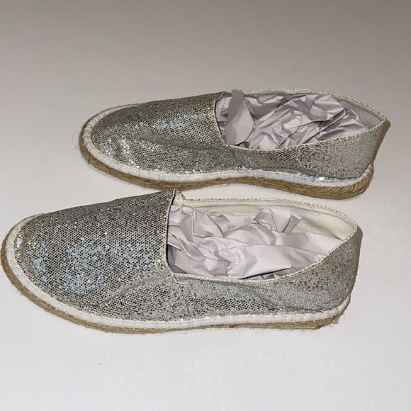 ETRE WOMEN SILVER SPARKLY ESPADRILLES SIZE 8 - Picture 3 of 5